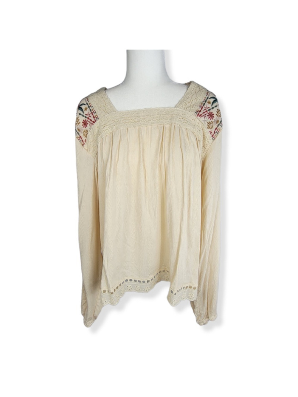 Knox Rose Cream Blouse Large